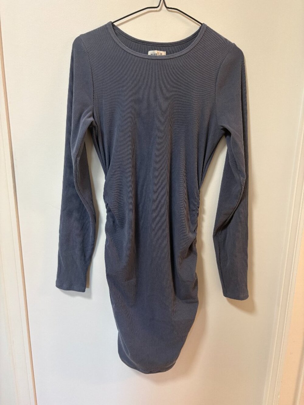 Hollister Ribbed Long Sleeve Bodycon Dress Size Medium Blue NWT